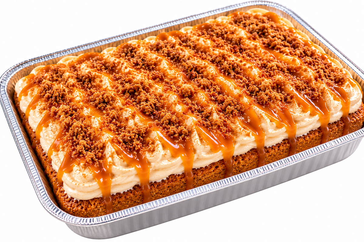 Pumpkin Caramel Sheet Cake